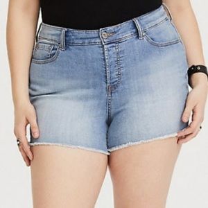 Torrid brand high waisted jean shorts